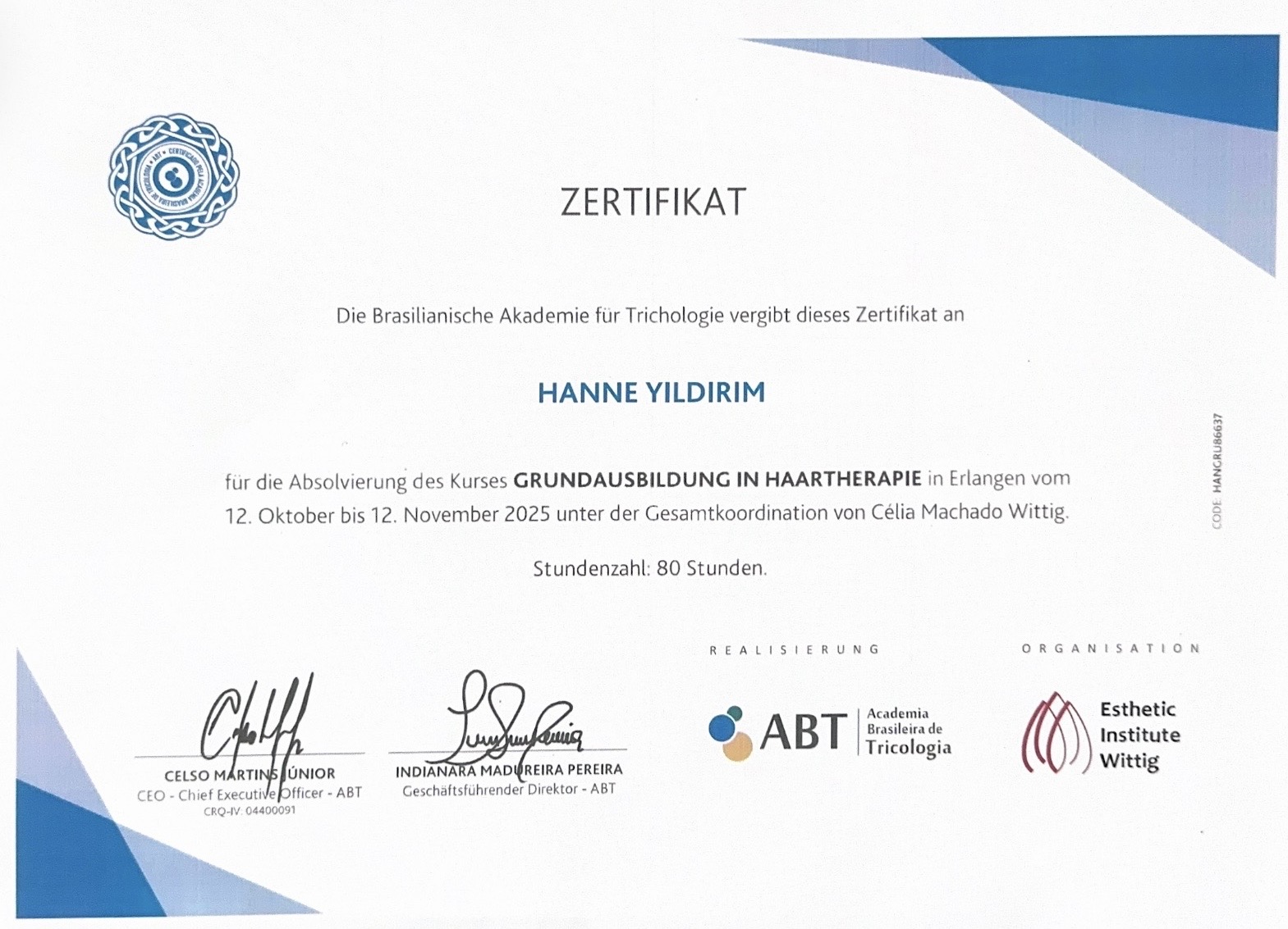 Grundausbildung in Haartherapie